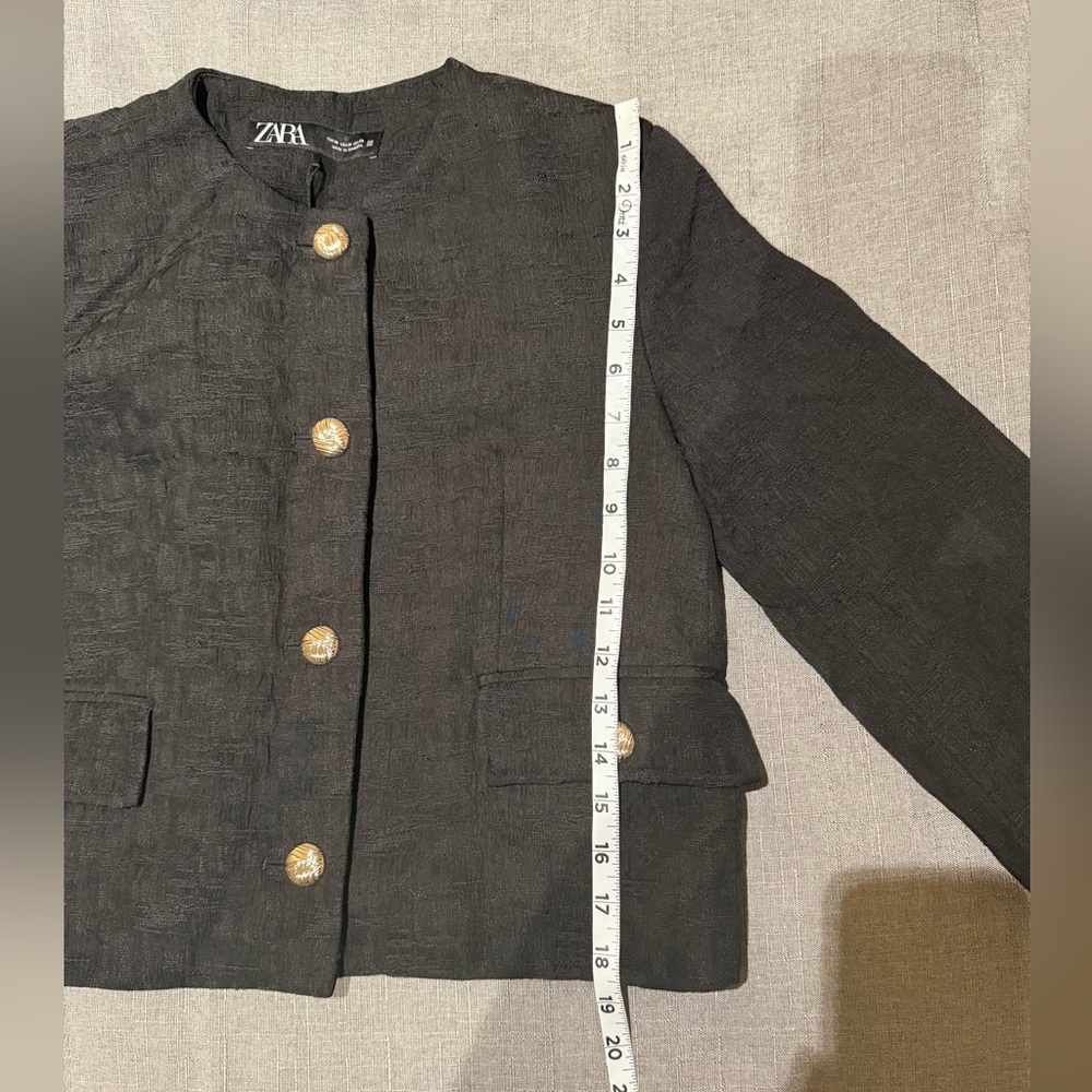 New ZARA Golden Button Black Blazer - Picture 6 of 6